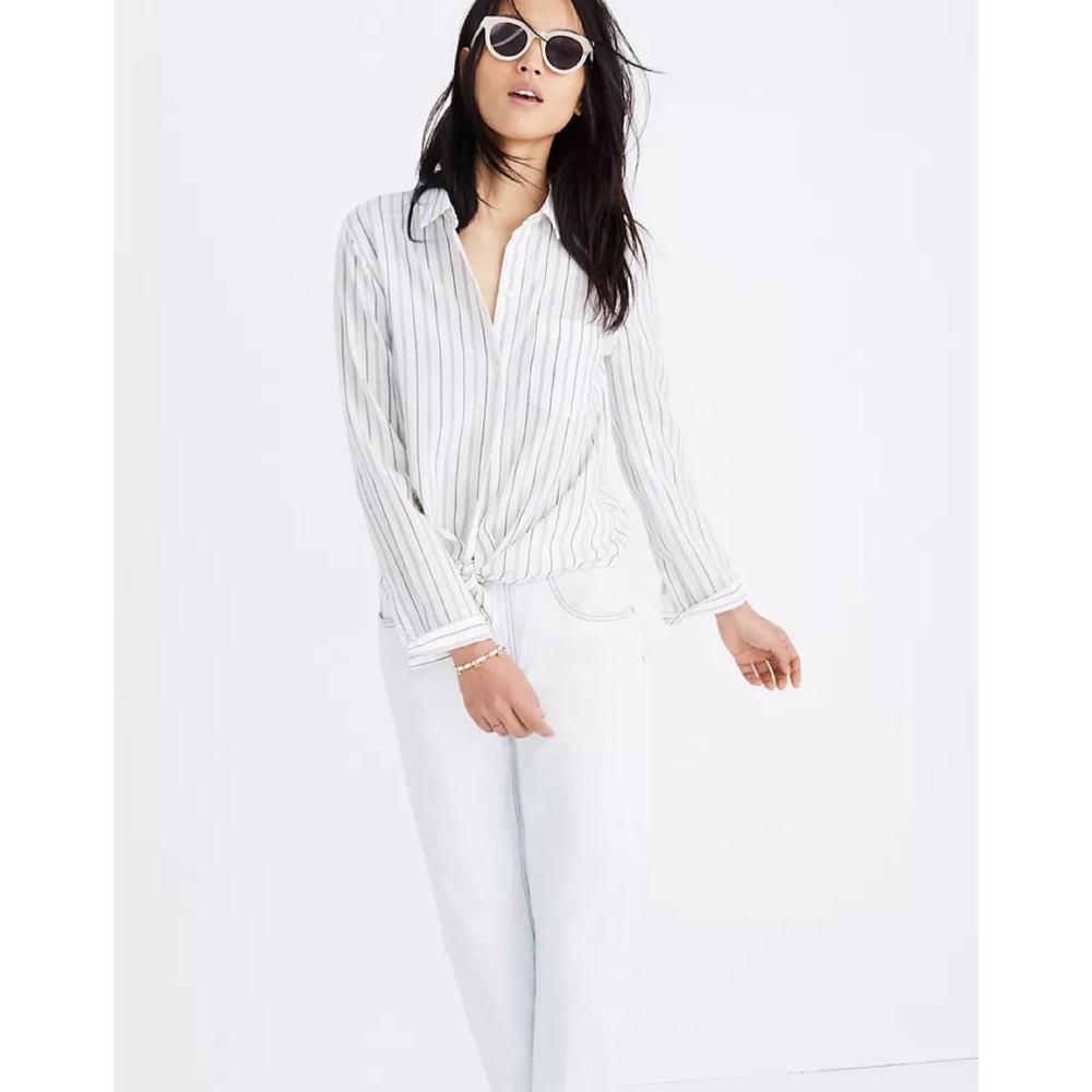 Madewell Tie-front Shirt in Darcy Stripe